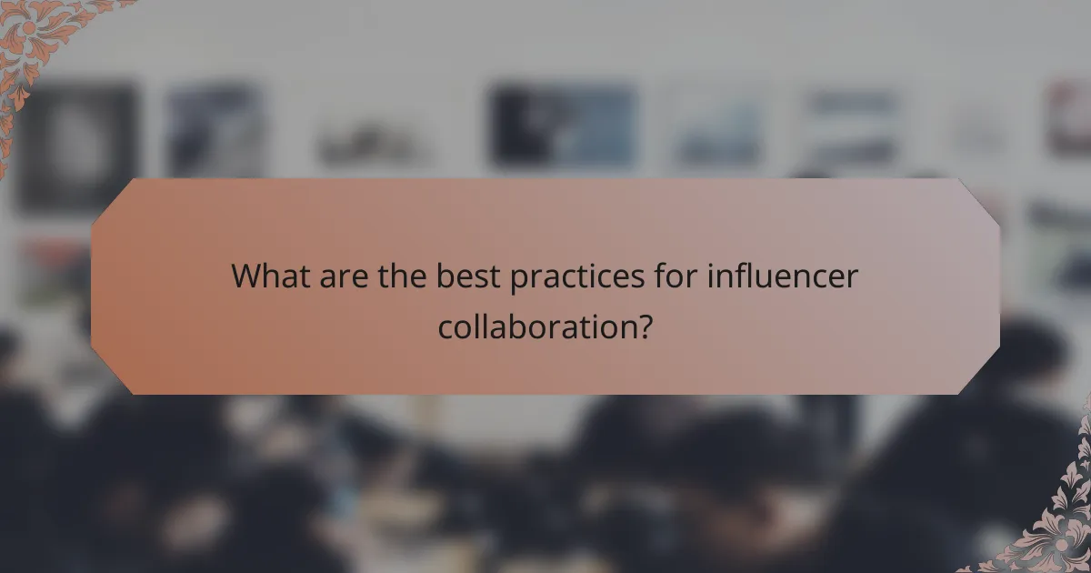 What are the best practices for influencer collaboration?