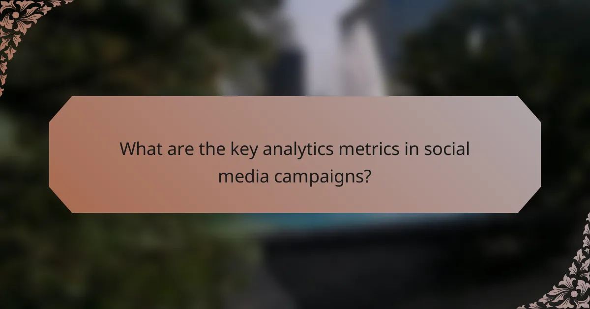 What are the key analytics metrics in social media campaigns?