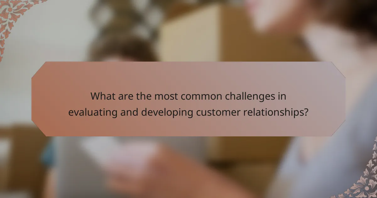 What are the most common challenges in evaluating and developing customer relationships?